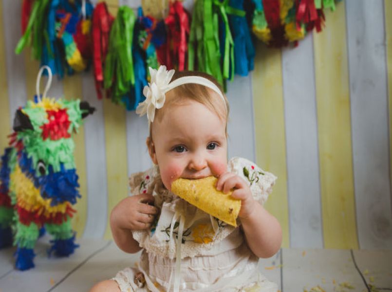 Geen cake smash maar een taco smash!