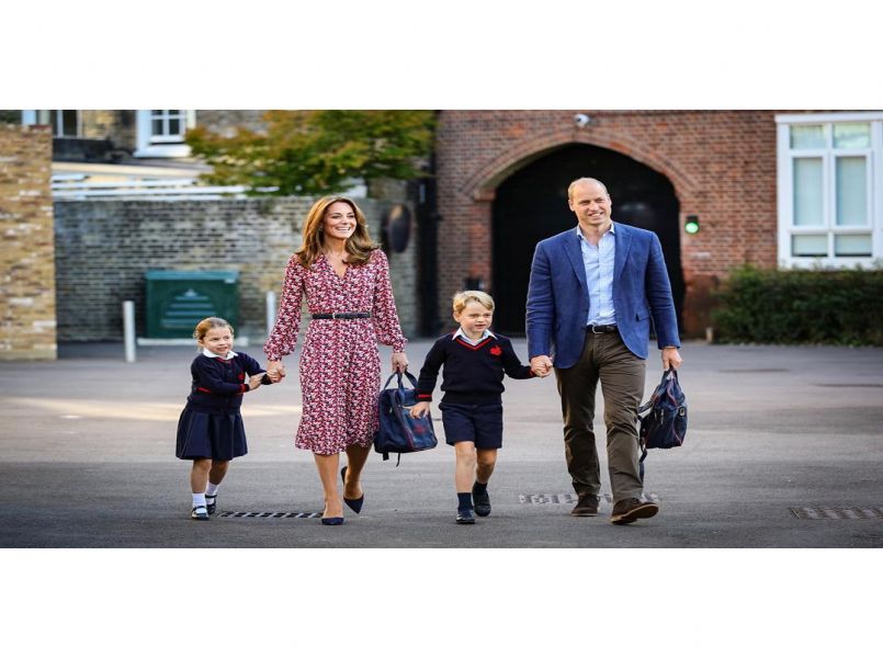 Prinses Charlotte ging voor het eerst naar school en dat zag er onwijs schattig uit